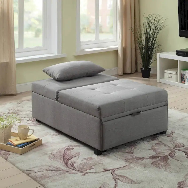 Fauteuil futon capitonné convertible en tissu contemporain
