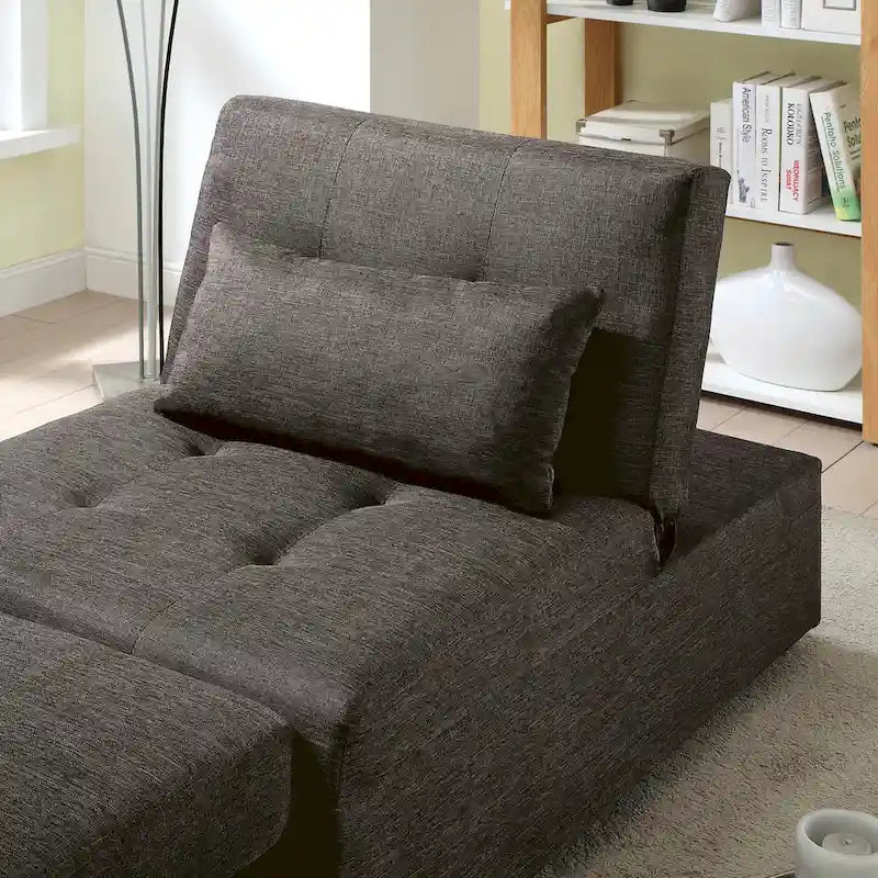 Fauteuil futon capitonné convertible en tissu contemporain