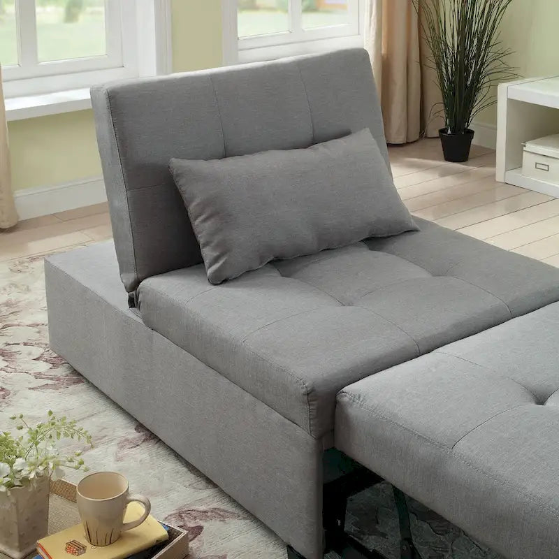 Fauteuil futon capitonné convertible en tissu contemporain