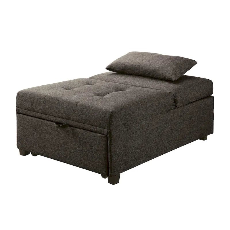 Fauteuil futon capitonné convertible en tissu contemporain