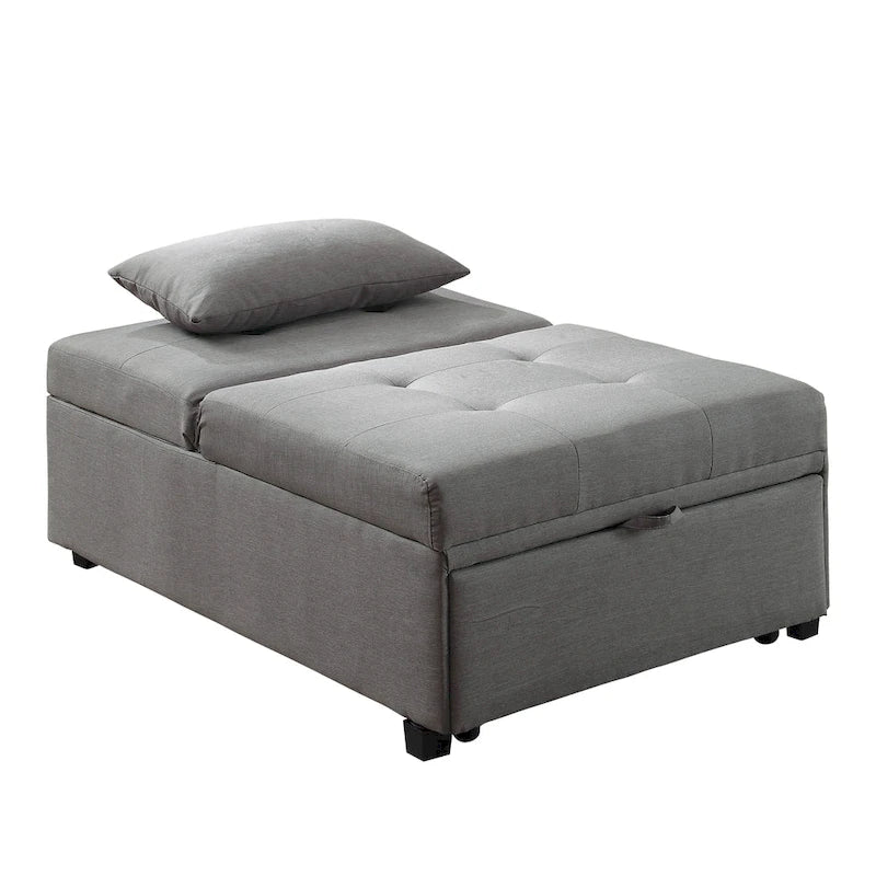 Fauteuil futon capitonné convertible en tissu contemporain