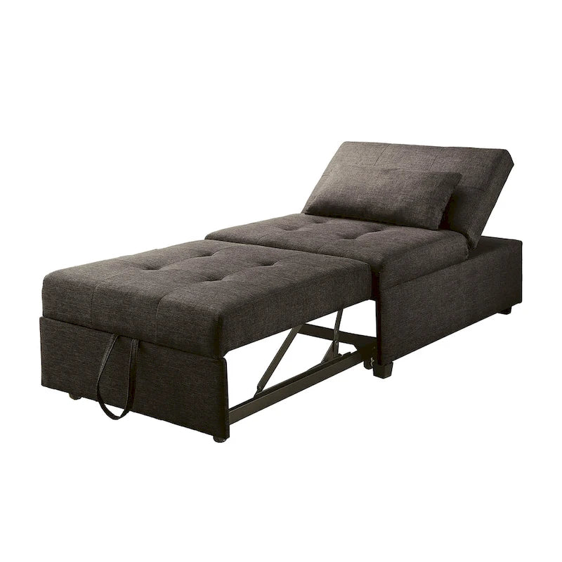 Fauteuil futon capitonné convertible en tissu contemporain