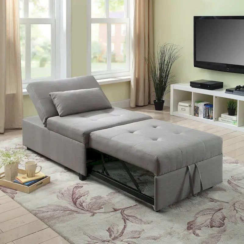Fauteuil futon capitonné convertible en tissu contemporain