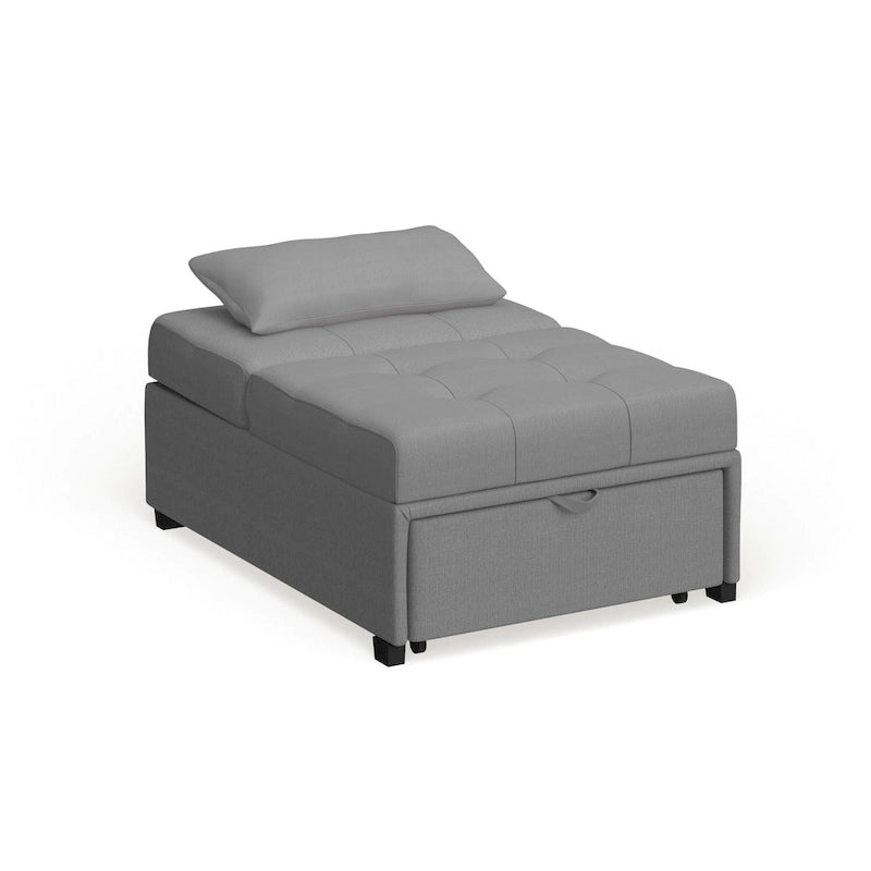 Fauteuil futon capitonné convertible en tissu contemporain