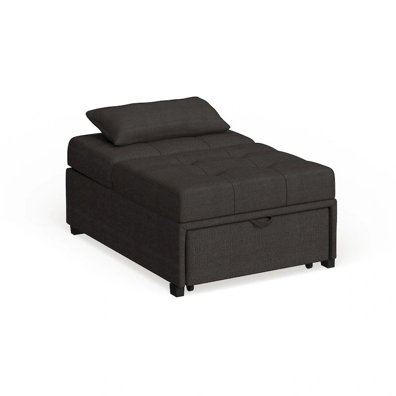 Fauteuil futon capitonné convertible en tissu contemporain