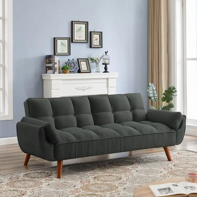 75.39 Canapé-lit, canapé convertible avec oreillers, meuble causeuse pliable pour salon