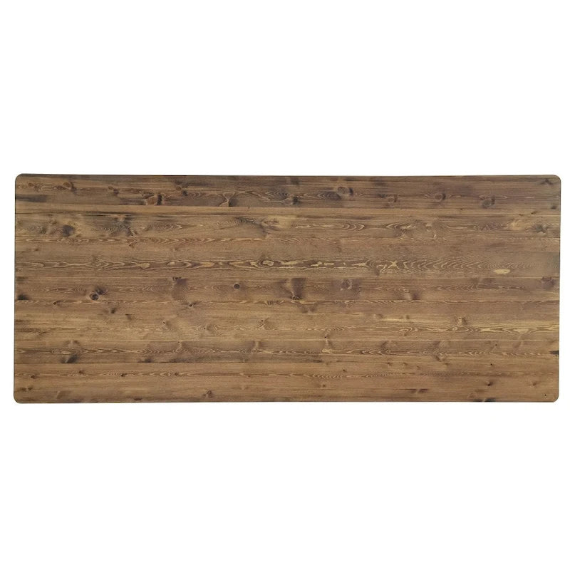 Table de salle à manger pliante rectangulaire rustique en pin massif, 8' x 40