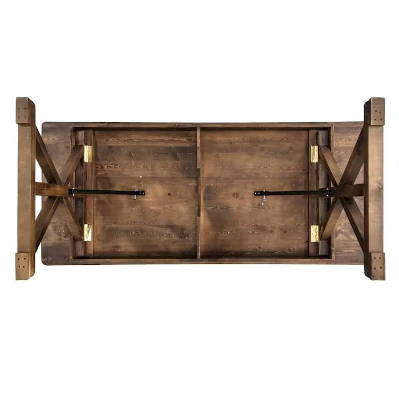 Table de salle à manger pliante rectangulaire rustique en pin massif, 8' x 40