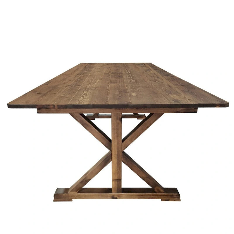 Table de salle à manger pliante rectangulaire rustique en pin massif, 8' x 40