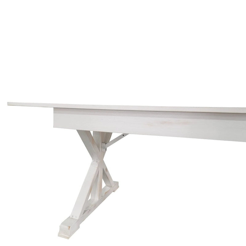 Table de salle à manger pliante rectangulaire rustique en pin massif, 8' x 40