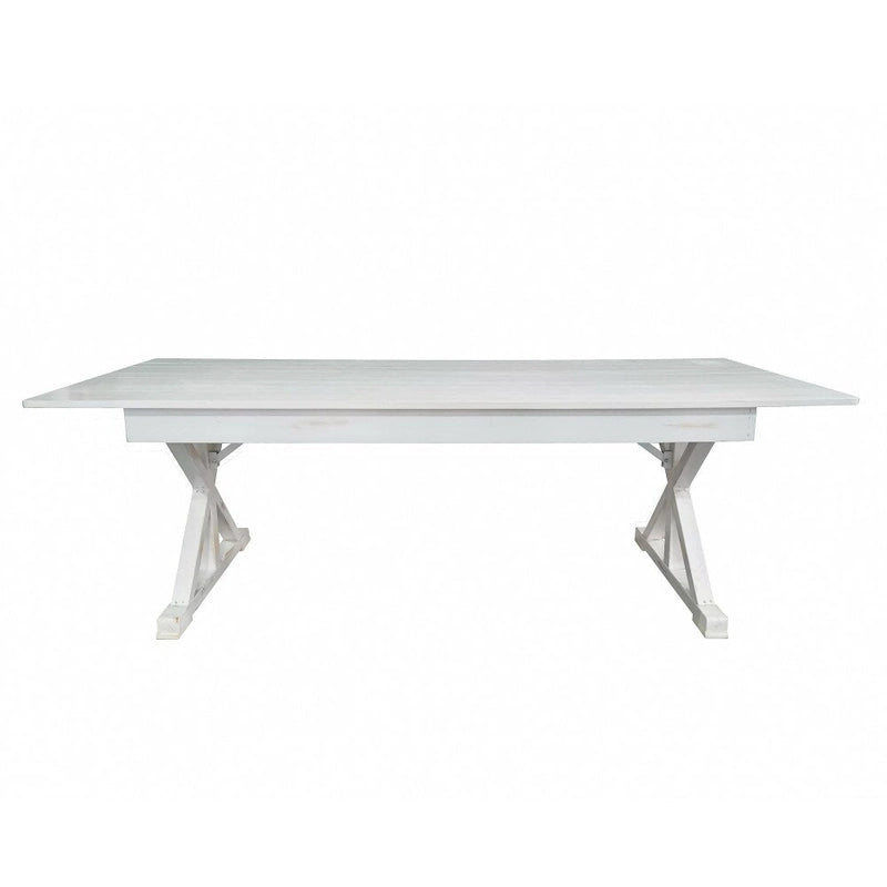 Table de salle à manger pliante rectangulaire rustique en pin massif, 8' x 40