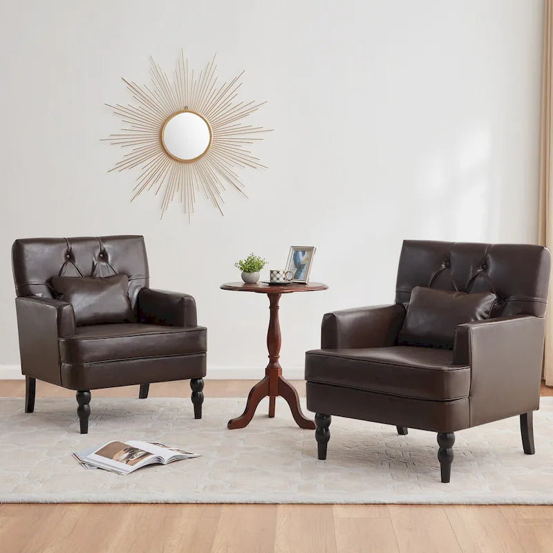 Fauteuil d'appoint capitonné avec coussin lombaire beige/gris/bleu clair