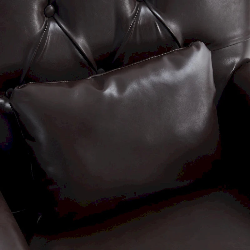 Fauteuil d'appoint capitonné avec coussin lombaire beige/gris/bleu clair