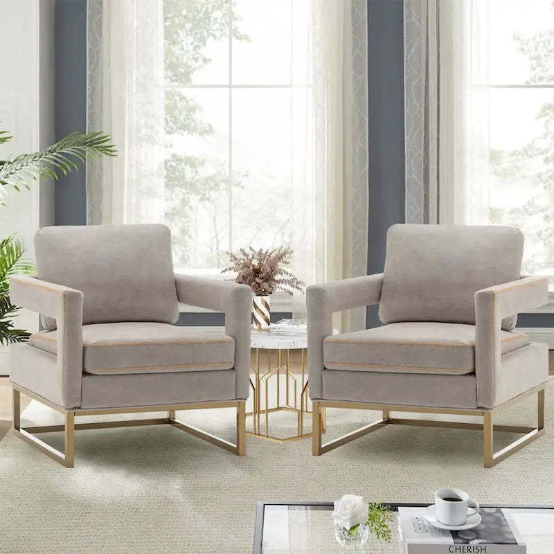 Fauteuil d'appoint moderne avec accoudoirs, Fauteuil de salon rembourré de style Mid-century