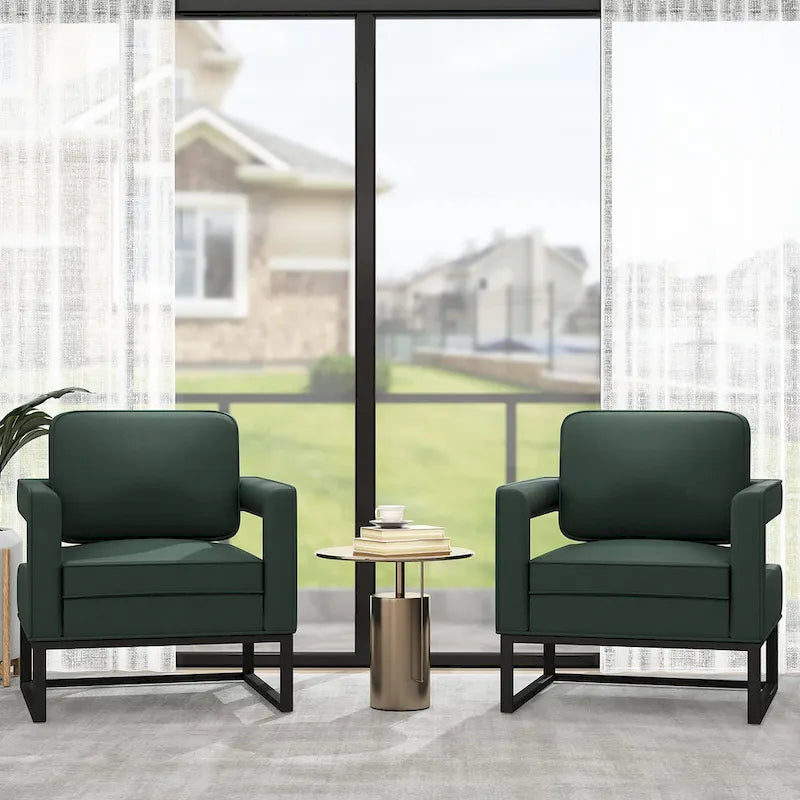 Fauteuil d'appoint moderne avec accoudoirs, Fauteuil de salon rembourré de style Mid-century