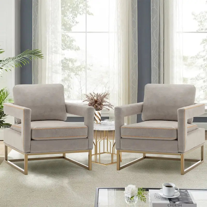 Fauteuil d'appoint moderne avec accoudoirs, Fauteuil de salon rembourré de style Mid-century