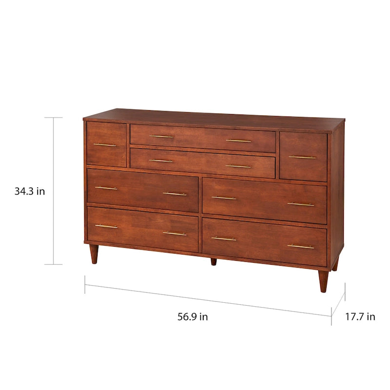 Commode Mid-Century Moderne à 8 tiroirs