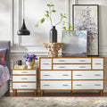 Commode Mid-Century Moderne à 8 tiroirs