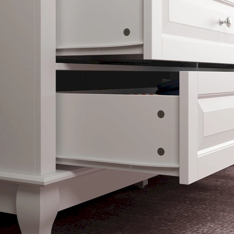 Commode à 9 tiroirs avec pieds en bois massif, console en laque
