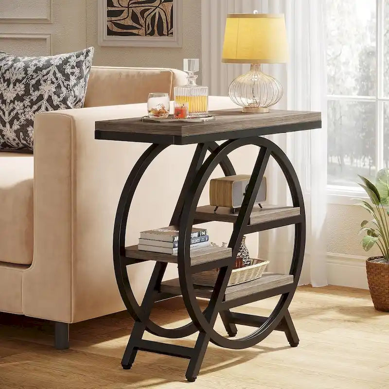 Table d'appoint à 3 niveaux avec rangement pour salon