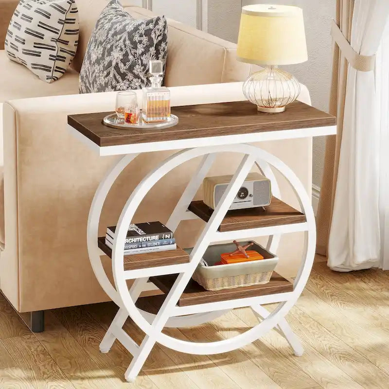 Table d'appoint à 3 niveaux avec rangement pour salon