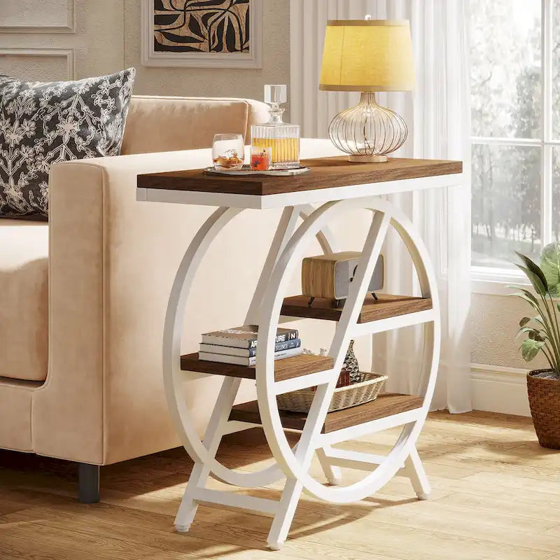 Table d'appoint à 3 niveaux avec rangement pour salon