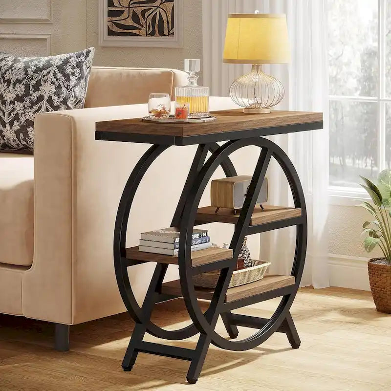 Table d'appoint à 3 niveaux avec rangement pour salon