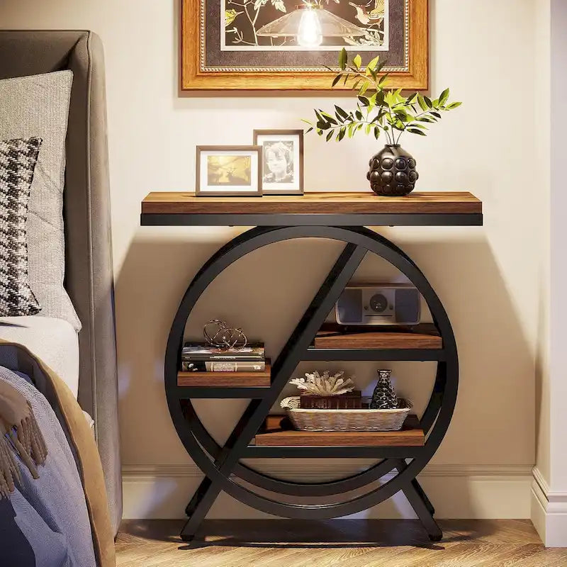 Table d'appoint à 3 niveaux avec rangement pour salon