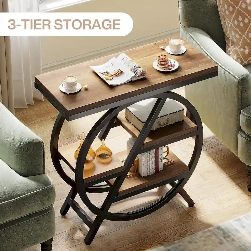 Table d'appoint à 3 niveaux avec rangement pour salon