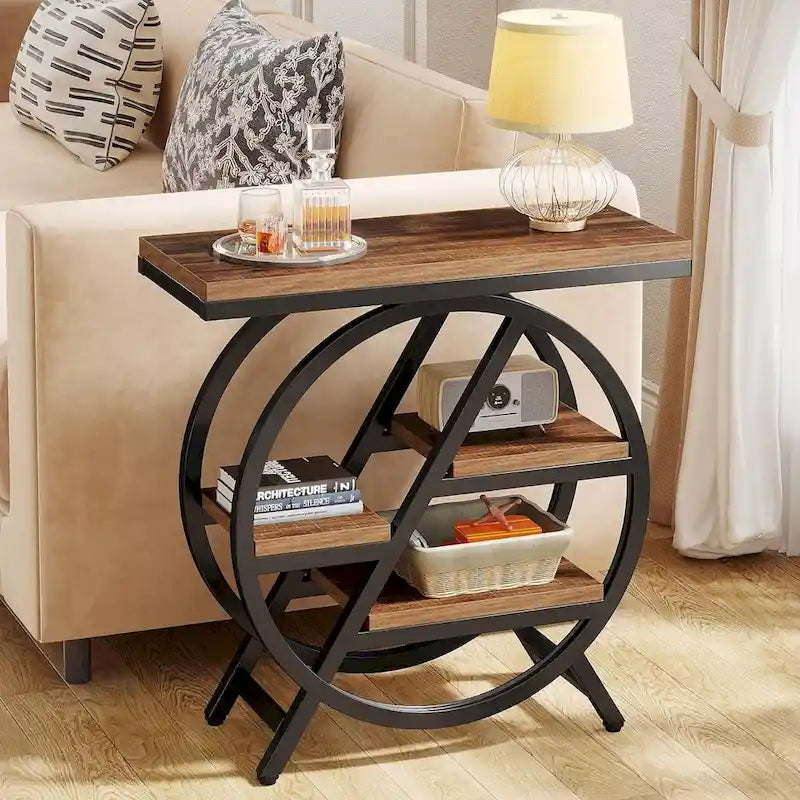 Table d'appoint à 3 niveaux avec rangement pour salon