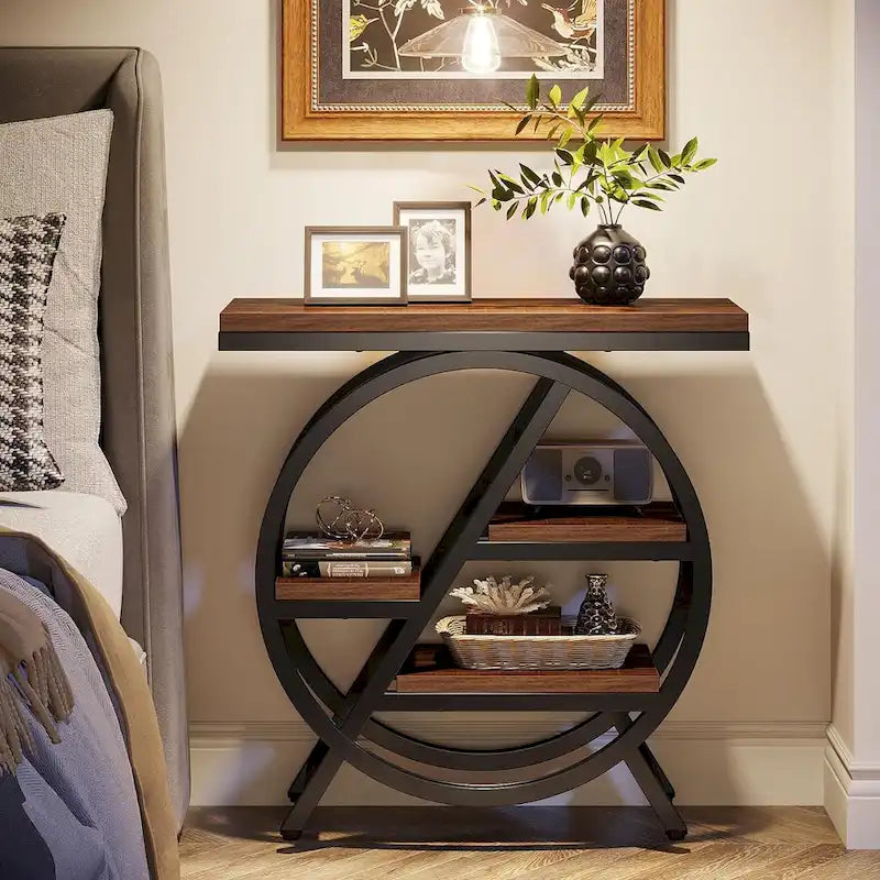 Table d'appoint à 3 niveaux avec rangement pour salon