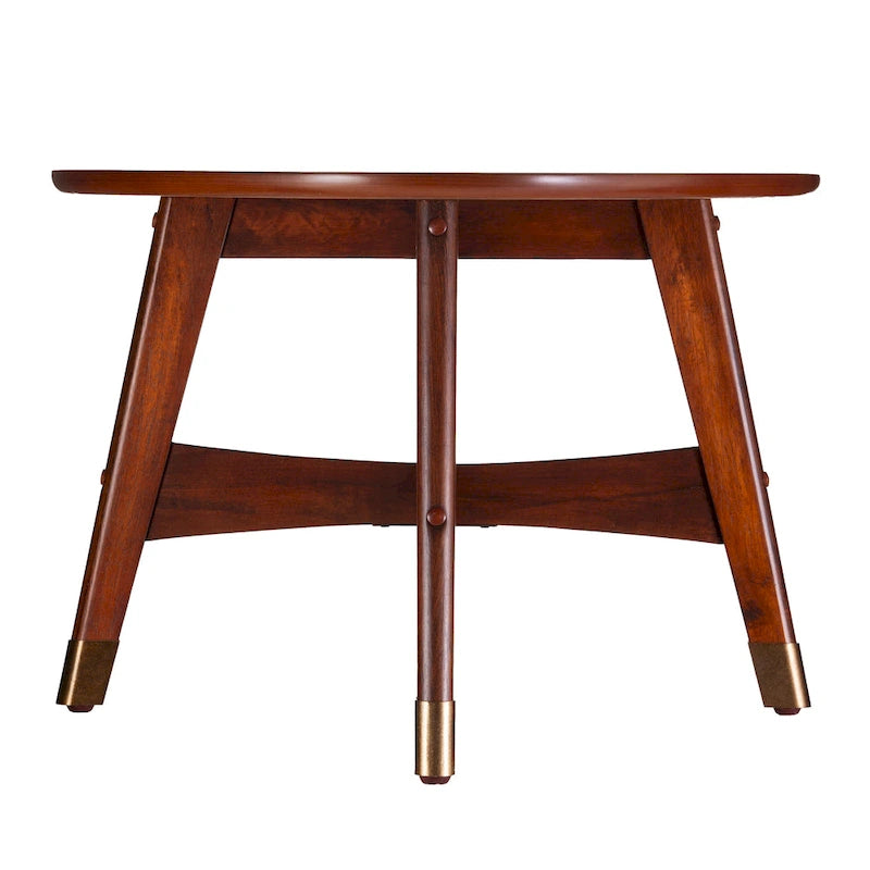 Table basse ovale en bois de style moderne du milieu du siècle
