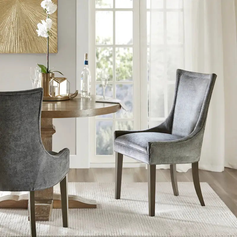 Chaises de salle à manger rembourrées avec pieds en bois (lot de 2)