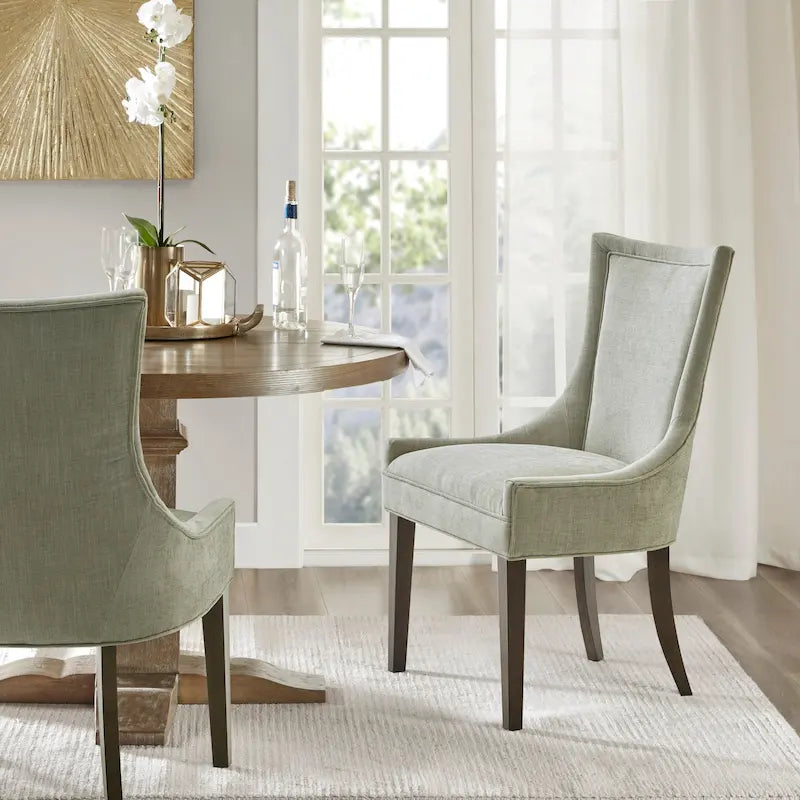 Chaises de salle à manger rembourrées avec pieds en bois (lot de 2)