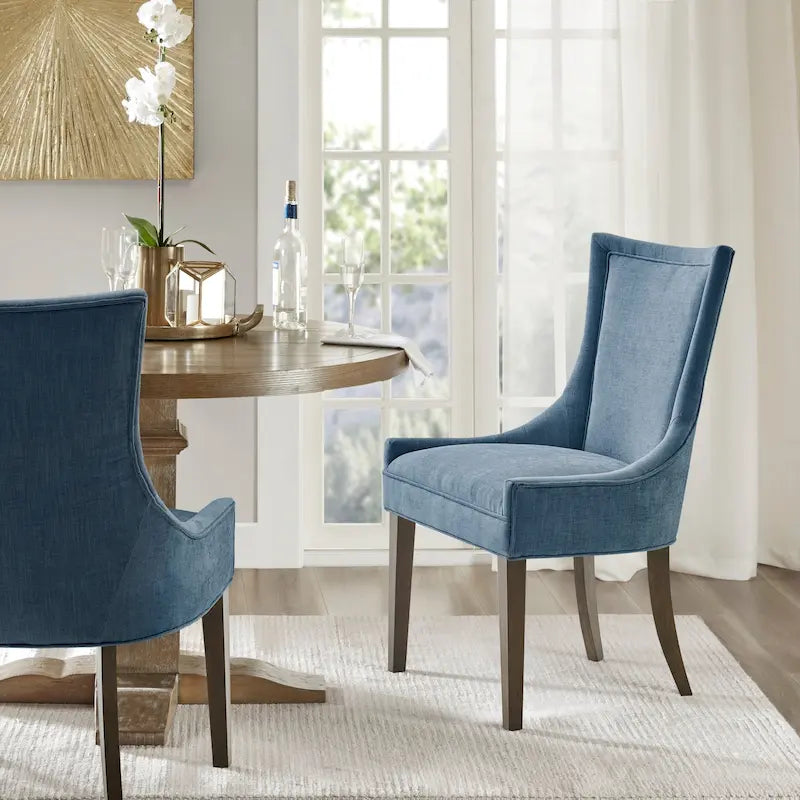 Chaises de salle à manger rembourrées avec pieds en bois (lot de 2)