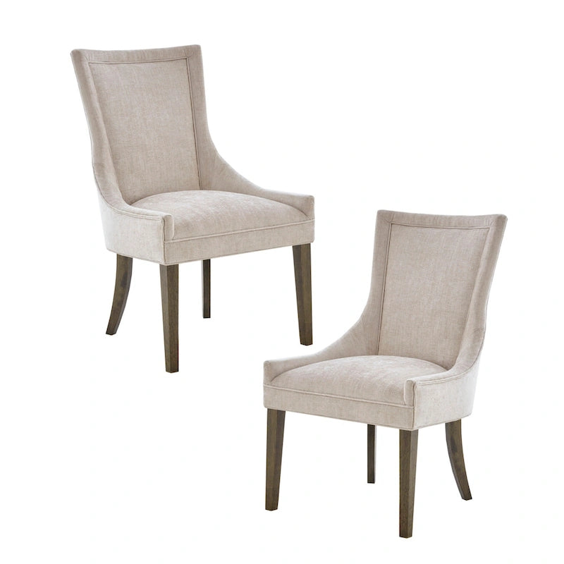 Chaises de salle à manger rembourrées avec pieds en bois (lot de 2)