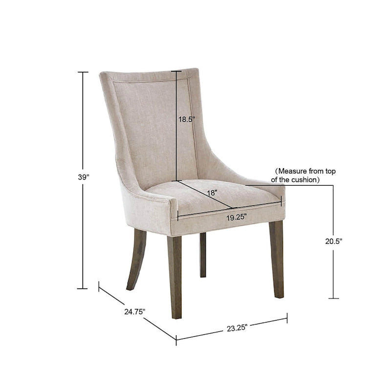 Chaises de salle à manger rembourrées avec pieds en bois (lot de 2)