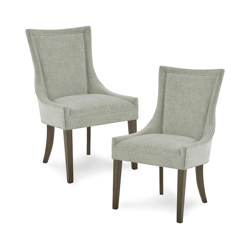 Chaises de salle à manger rembourrées avec pieds en bois (lot de 2)