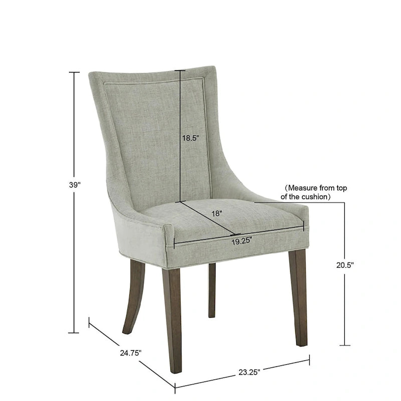 Chaises de salle à manger rembourrées avec pieds en bois (lot de 2)