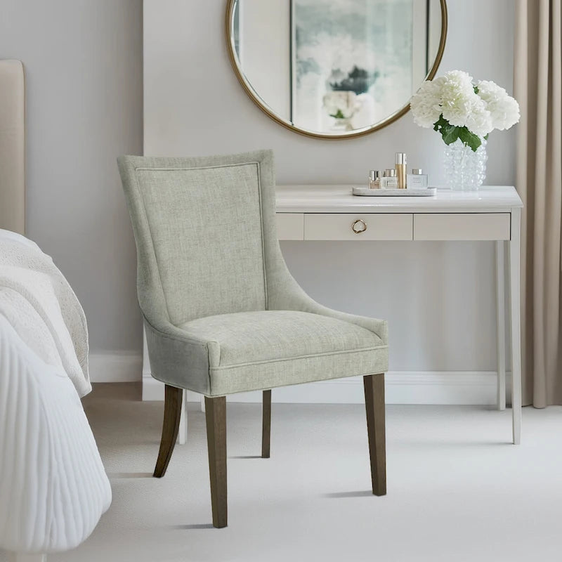 Chaises de salle à manger rembourrées avec pieds en bois (lot de 2)