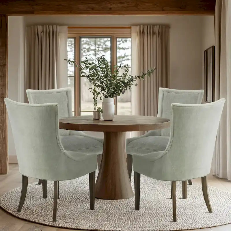 Chaises de salle à manger rembourrées avec pieds en bois (lot de 2)