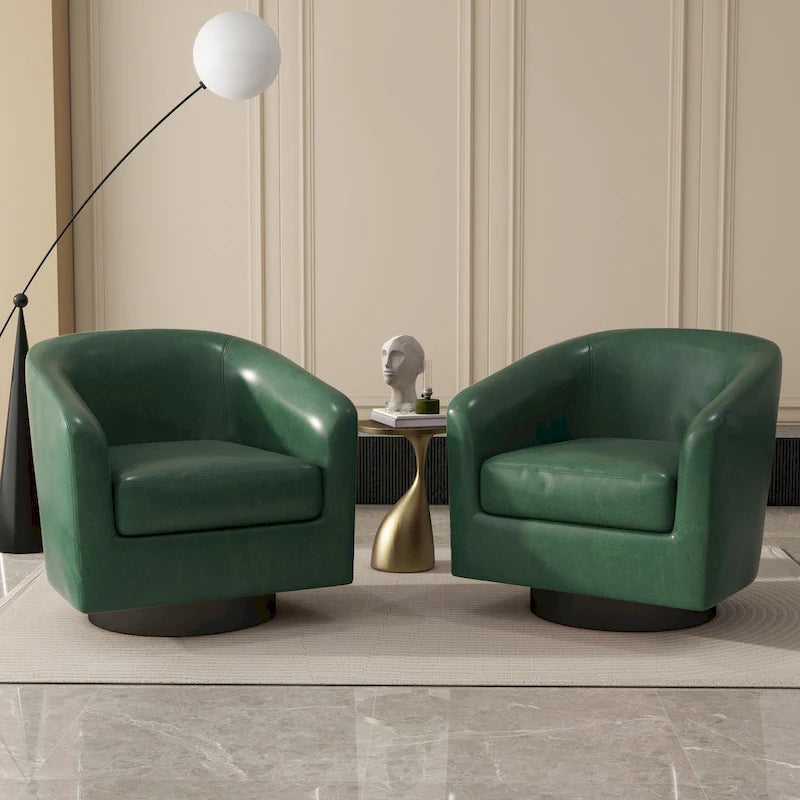 Lot de 2 fauteuils d'appoint pivotants à 360° en tissu, fauteuils baquets