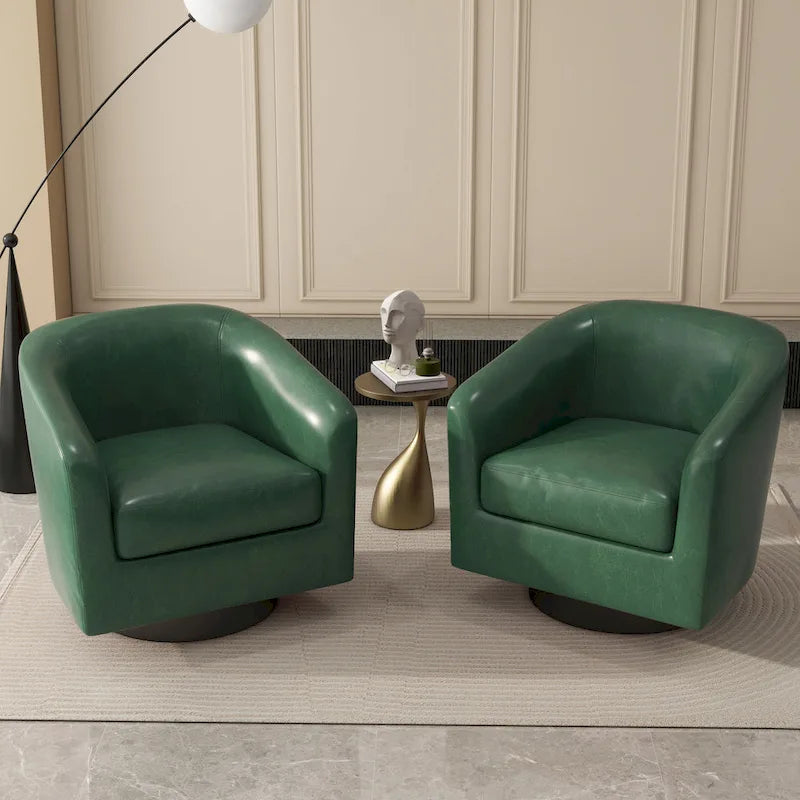 Lot de 2 fauteuils d'appoint pivotants à 360° en tissu, fauteuils baquets