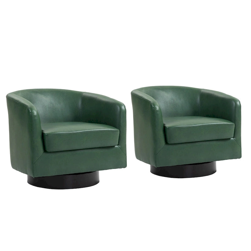 Lot de 2 fauteuils d'appoint pivotants à 360° en tissu, fauteuils baquets