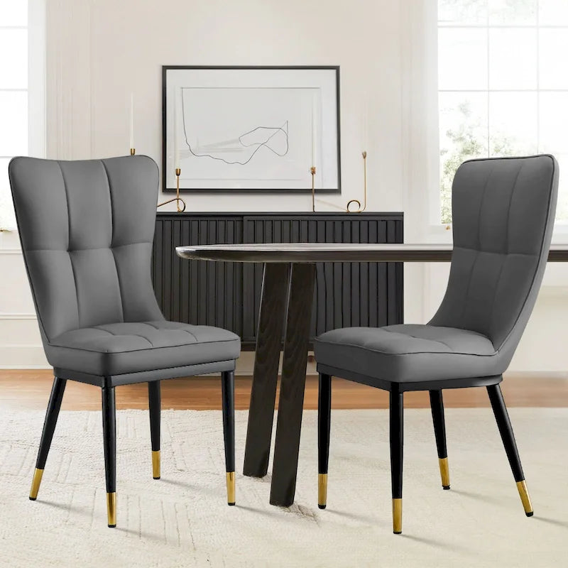 Lot de 2 chaises de salle à manger en similicuir