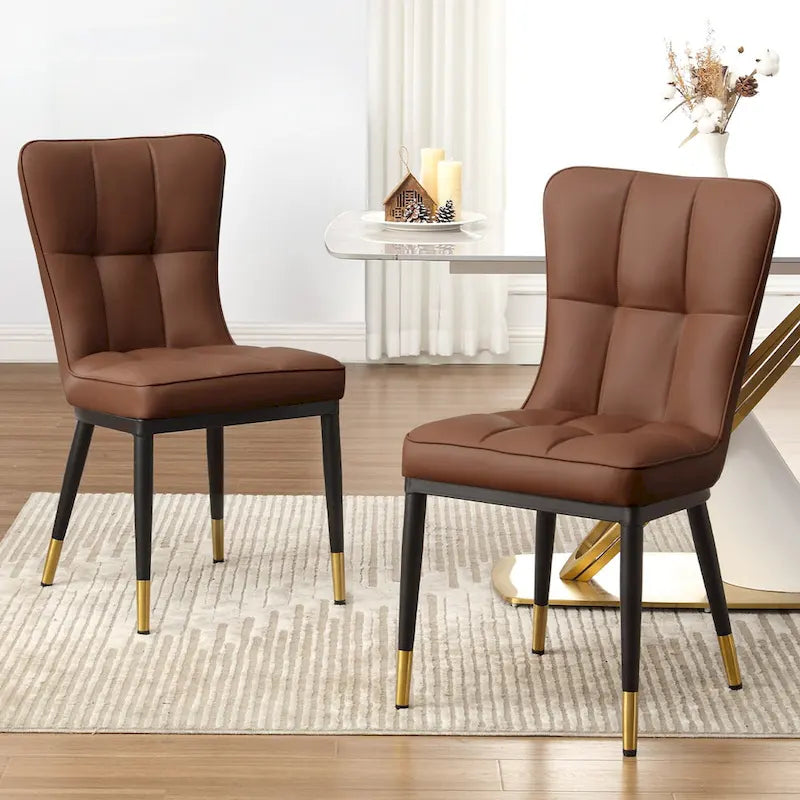 Lot de 2 chaises de salle à manger en similicuir