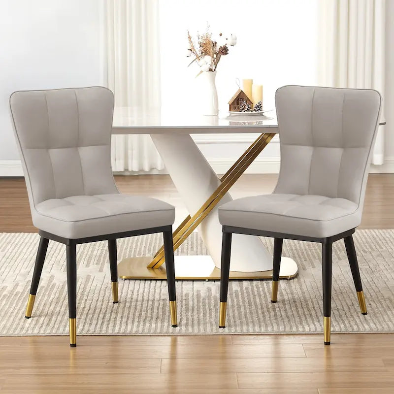 Lot de 2 chaises de salle à manger en similicuir