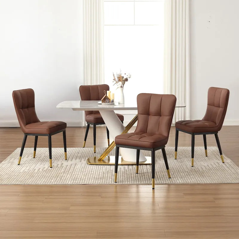 Lot de 2 chaises de salle à manger en similicuir