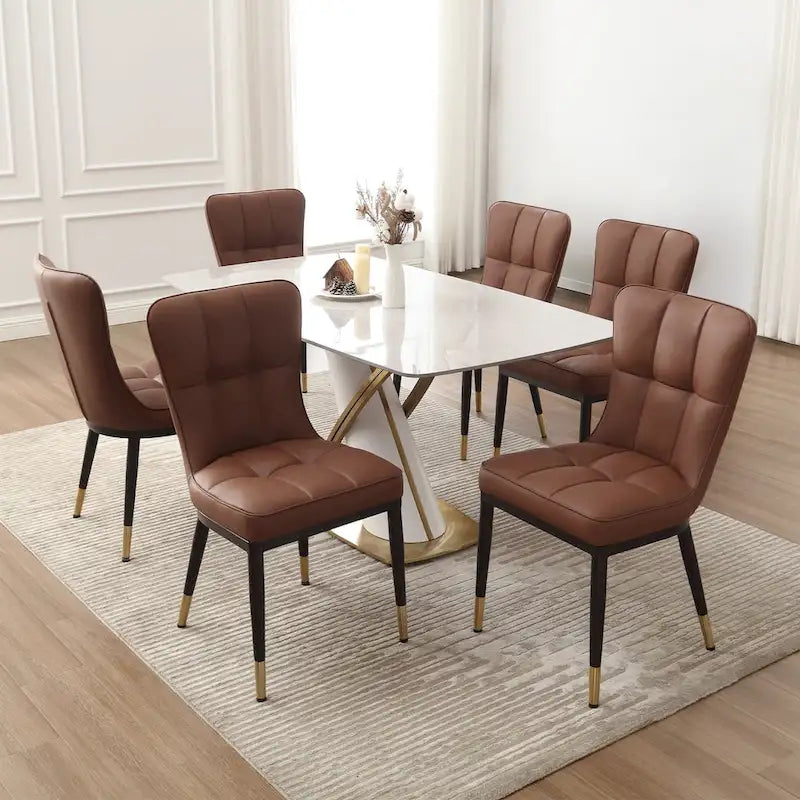 Lot de 2 chaises de salle à manger en similicuir