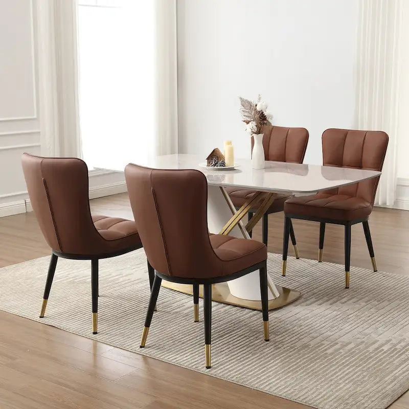 Lot de 2 chaises de salle à manger en similicuir